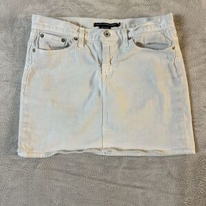 Ralph Lauren 90's Blue Label White Distressed DENIM JEAN SKIRT SIZE 30‎